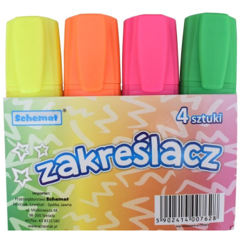 Zakreślacze pastelowe 4 kol